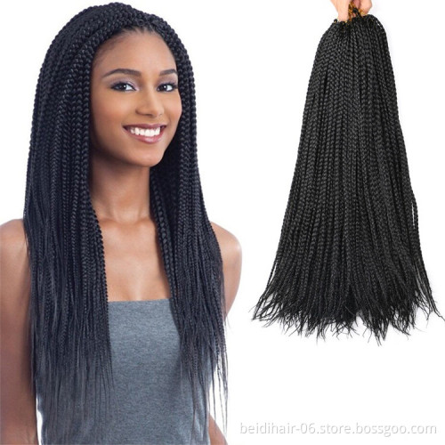 Protective Easy Crochet Hair Box Braids 18inch 22strands 90gram Factory Wholesale African Darling Braids Synthetic Extension